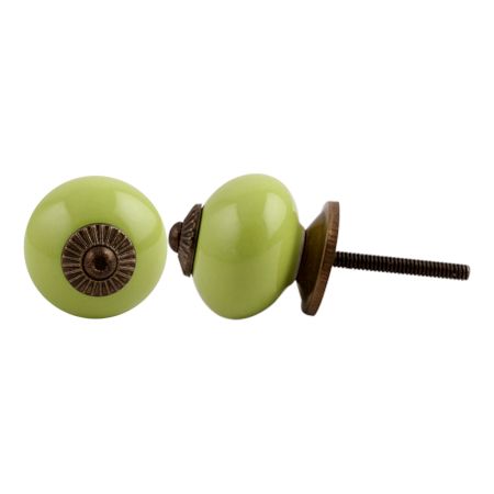 Lime Round Antique Fitting Ceramic Cabinet Knob